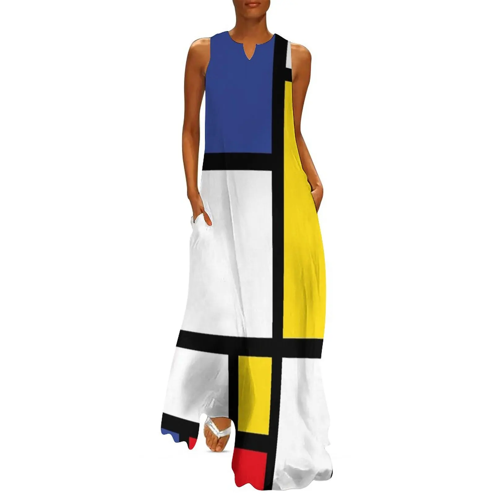 

Mondrian Minimalist De Stijl Modern Art Abstract Design New Long Dress fairy dress women's clothing summer 2025 novelties Dress