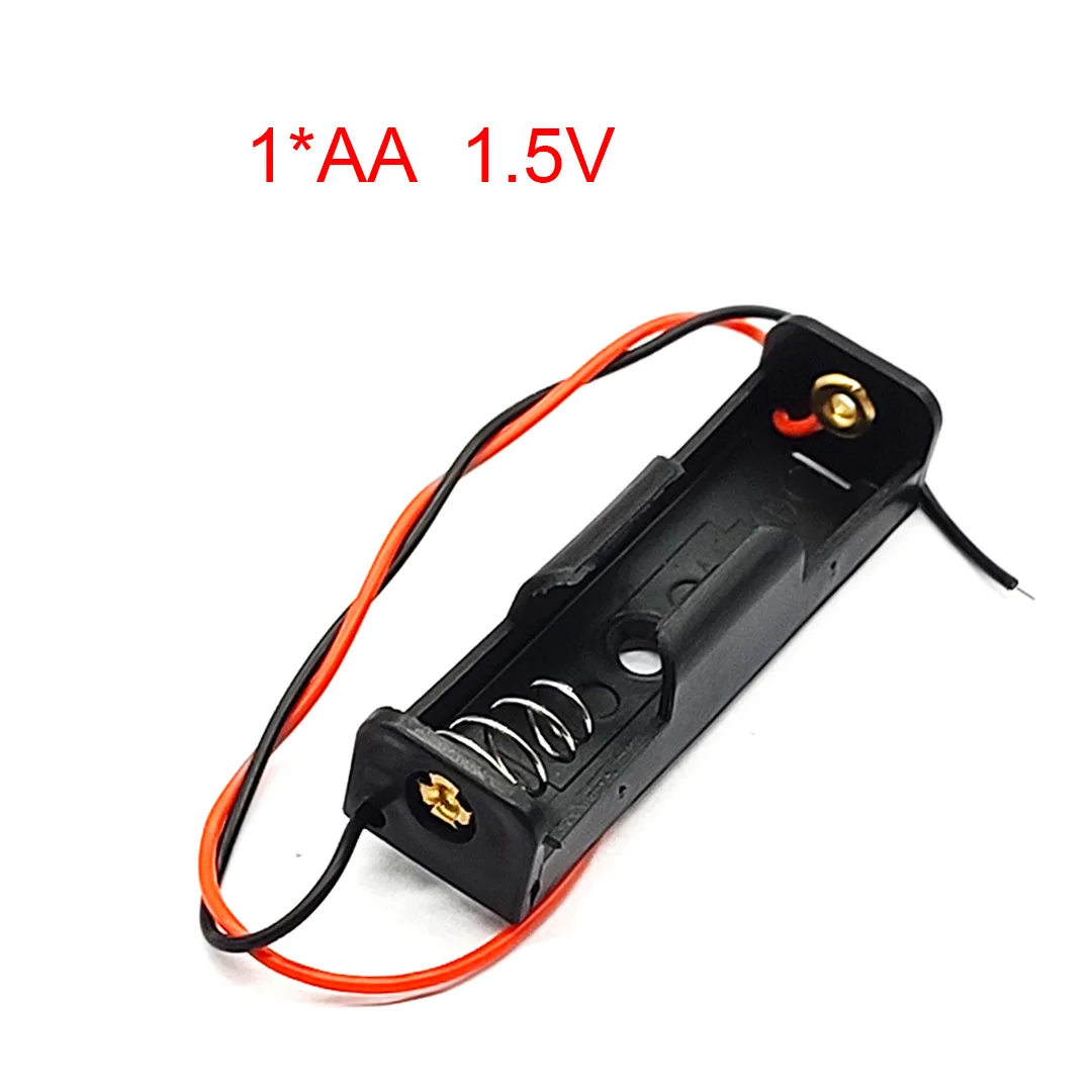 Battery box 1/2/3/4 slots AA battery box AA battery holder 14500 AA lead DIY connection toy power supply 1/4 slot storage box