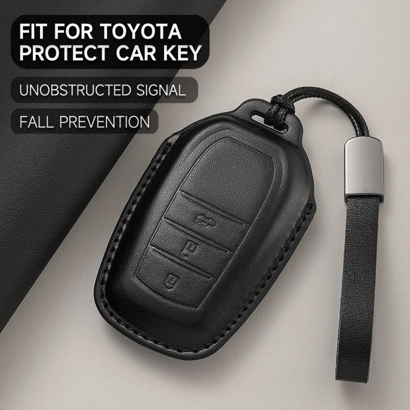 Leder Auto Schlüssel Abdeckung Fall Schutz Shell Für Toyota Land Cruiser 200 Prado Crown TLK200 Yaris Cross Hilux Innova Rav4 Camry