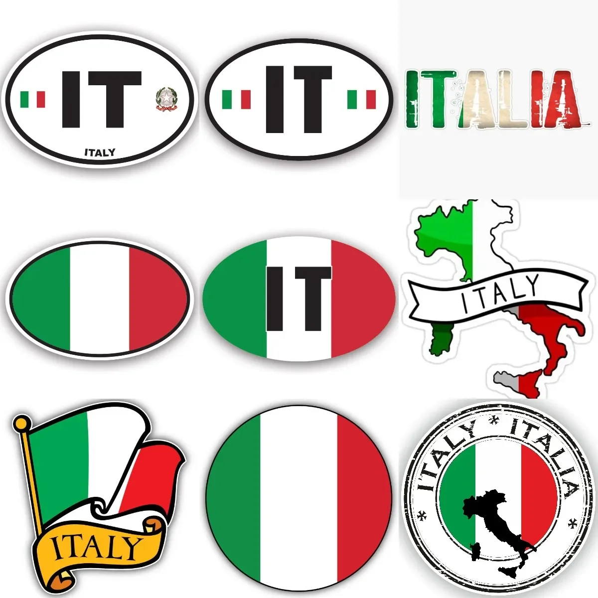 

Italy Italian IT Flag PVC Creative Sticker for Covered Scratch Decorate Camper Car Laptop Window Bicycle Wall Decal Customizable