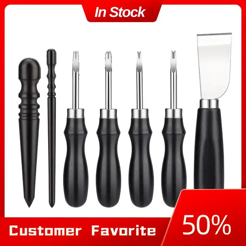 

Лидер продаж, 7 шт., набор ножей для кожи, 4 размера, ножи для резки кожи, ножи для резки кожи, круглые ножи для рукоделия из кожи