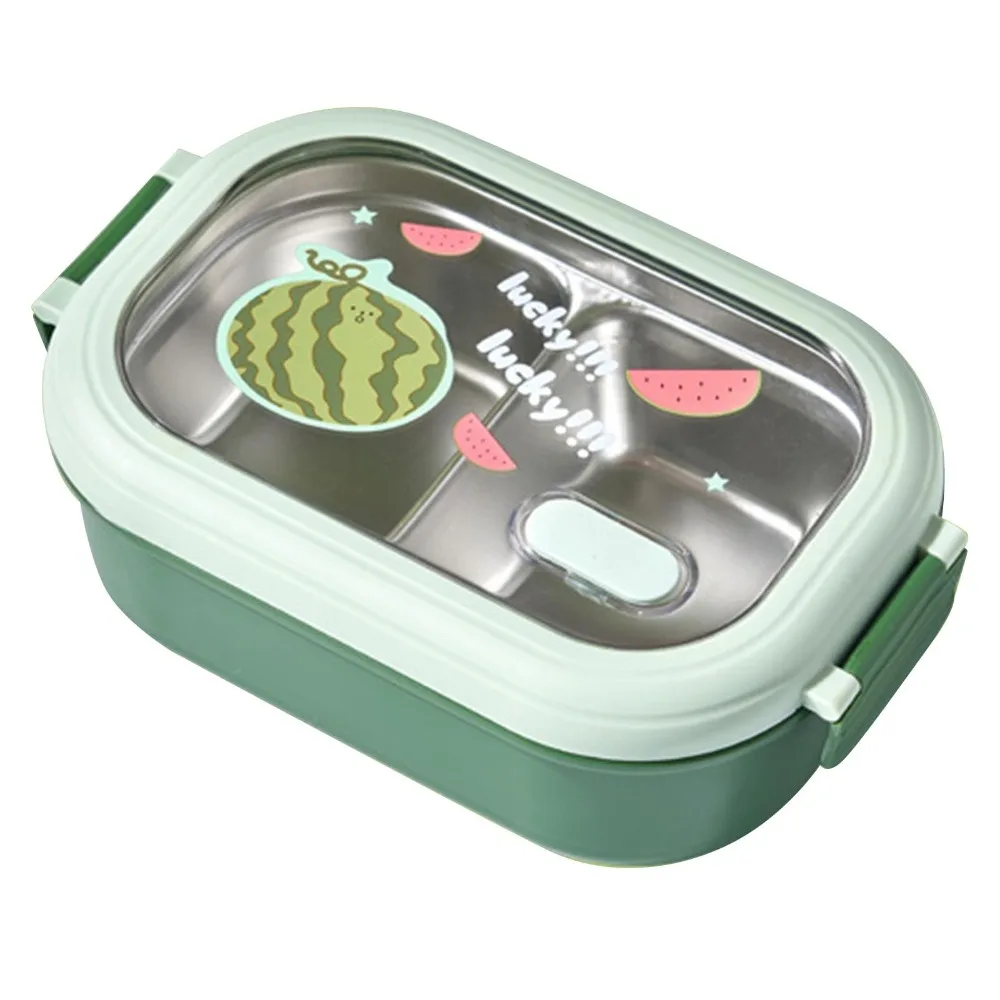 

Portable Leak-Proof Fruit Lunch Box 2 Compartments Insulation Lunch Container 1000ml Stainless Steel Food Storage Box Camping