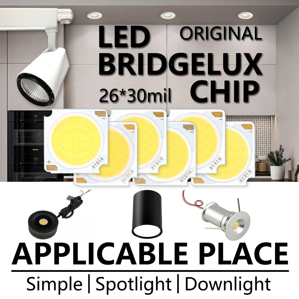 5pcs 12W 18W 24W 30W 36W 42W High Light Efficiency DC36-39V LED Bridgelux Chip 1919 COB Beads Lamp Diode for LED Bulb Spotlight