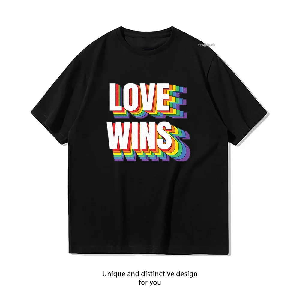 Love Wins LGBTQ Essential T-Shirt woman man Casual cotton printed t shirts Adult streetwear camisetas tops tee woman clothing