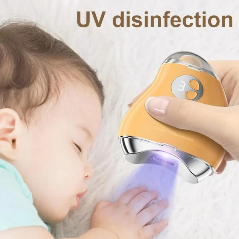 

Electric 2in1 Nail Clipper 3 Speed Trimmer Polisher for Baby Seniors LED Light Display Debris Storage Nail File Mini Auto Cutter