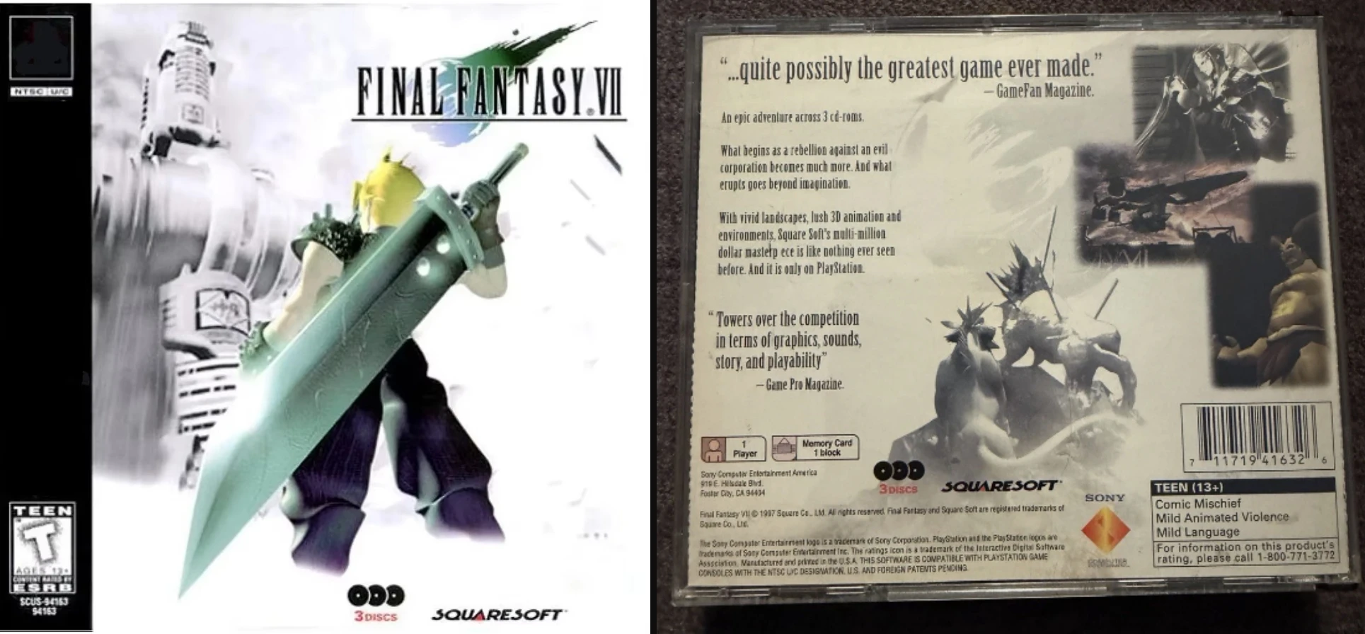 

PS1 Copy Disc Final Fantasy VII Game Optical Drive Retro Video Direct Reading Game parts
