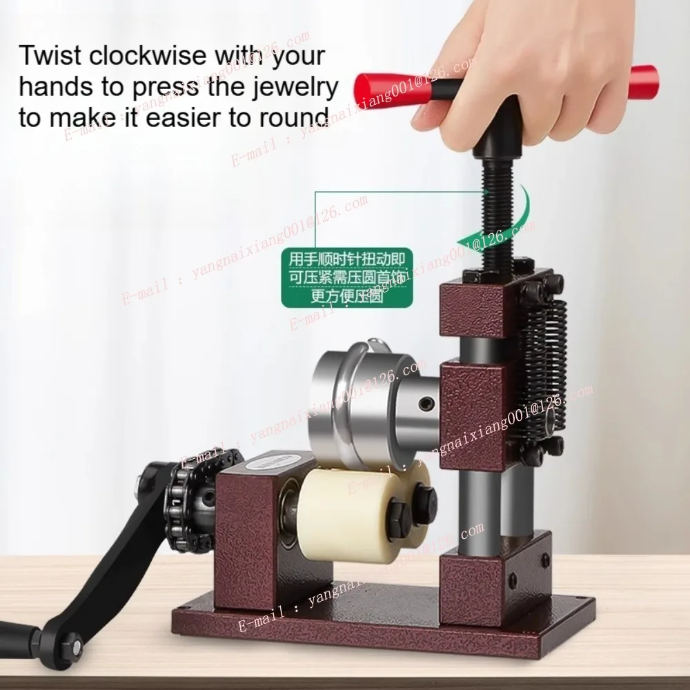 Jewelry Bending Machine Manual Rolling Mill with 56mm 18mm Rollers Hand Crank Ring Bender Tool Jewelry Processing and Repair