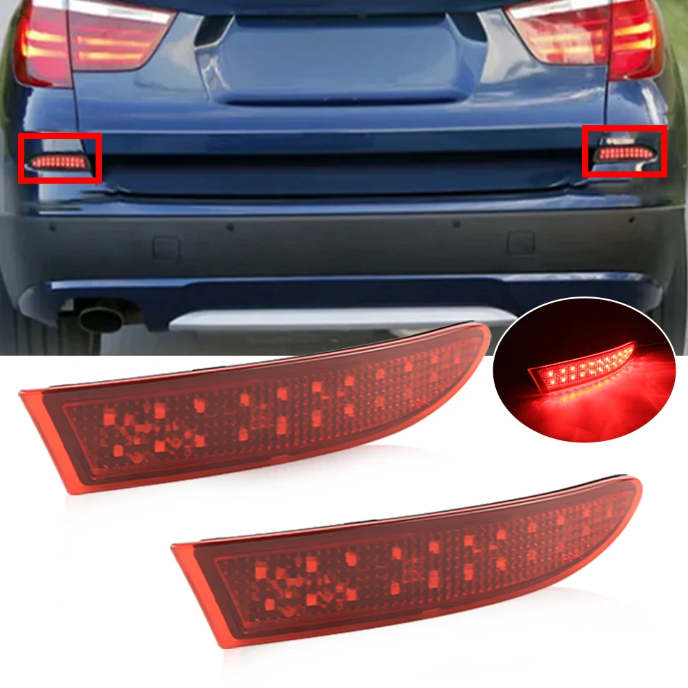 2Pcs OEM# 63257352209 LED Rear Bumper Reflecter Light Tail Stop Light Brake Light for BMW F25 X3 Series 2014 2015 2016 2017