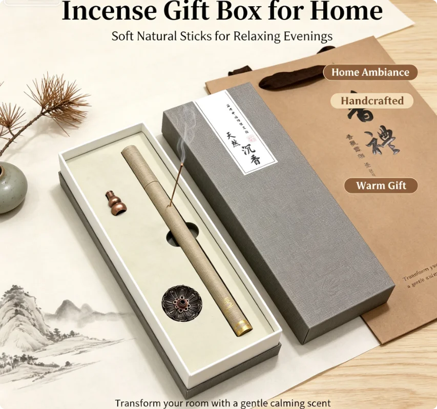 Premium Natural Stick Incense Gift Set,  Luxury Packaging Incense Sticks for Zen Home Meditation Holiday Gift