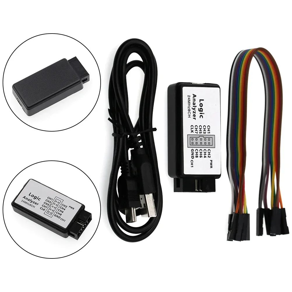 1pc USB Logic Analyzer Microcontroller Debugging Tool 24M Sampling 8CH 8-Channel For Microcontroller Debugging Waveform Analysis