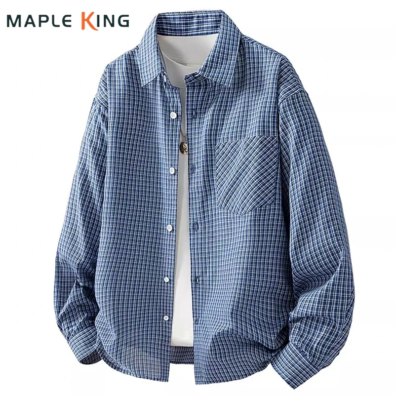 

Man Designer Dress Shirt Plaid Printed Pocket Long Sleeve Chemisette Homme 2026 Vintage Mens Workwear Button Up Country Shirt