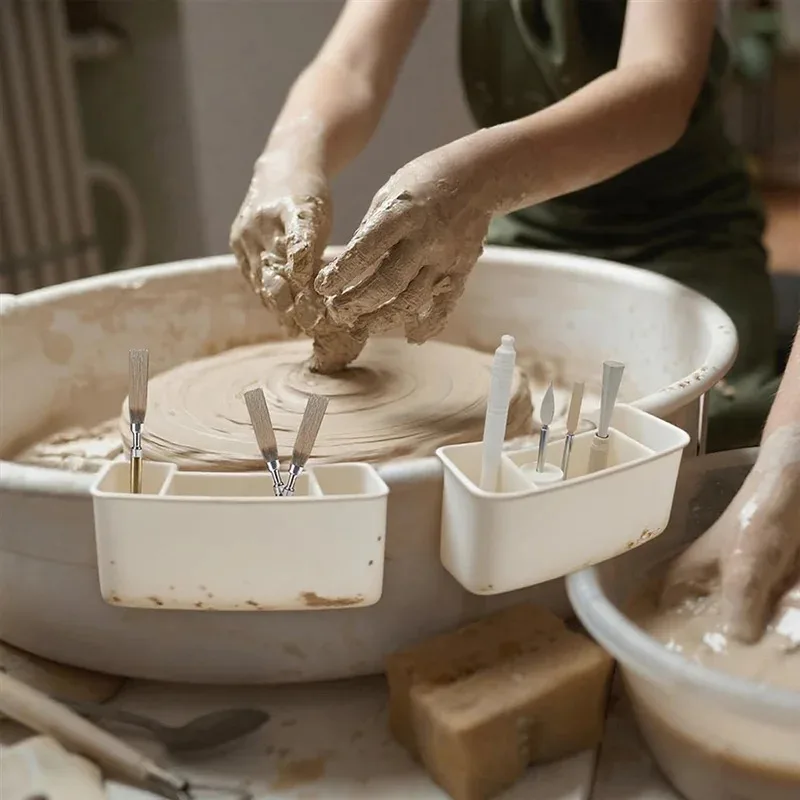 

2-Pack Pottery Wheel Tool Holder Organizer With Adjustable Dividers For Efficient Storage