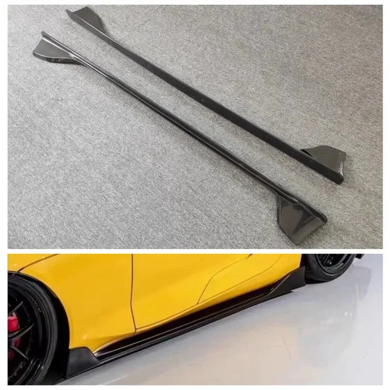 For Toyota Supra 20212022 2023 Real Carbon Fiber Side Skirt Shovel Full Body Kit Auto Modification Parts