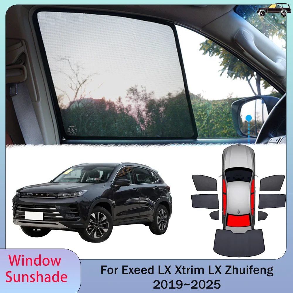 For Exeed Xtrim LX Zhuifeng 2021~2025 2023 2024 Car Magnetic Mesh Privacy Sunshade Side Window Sun Shade Protection Accessories