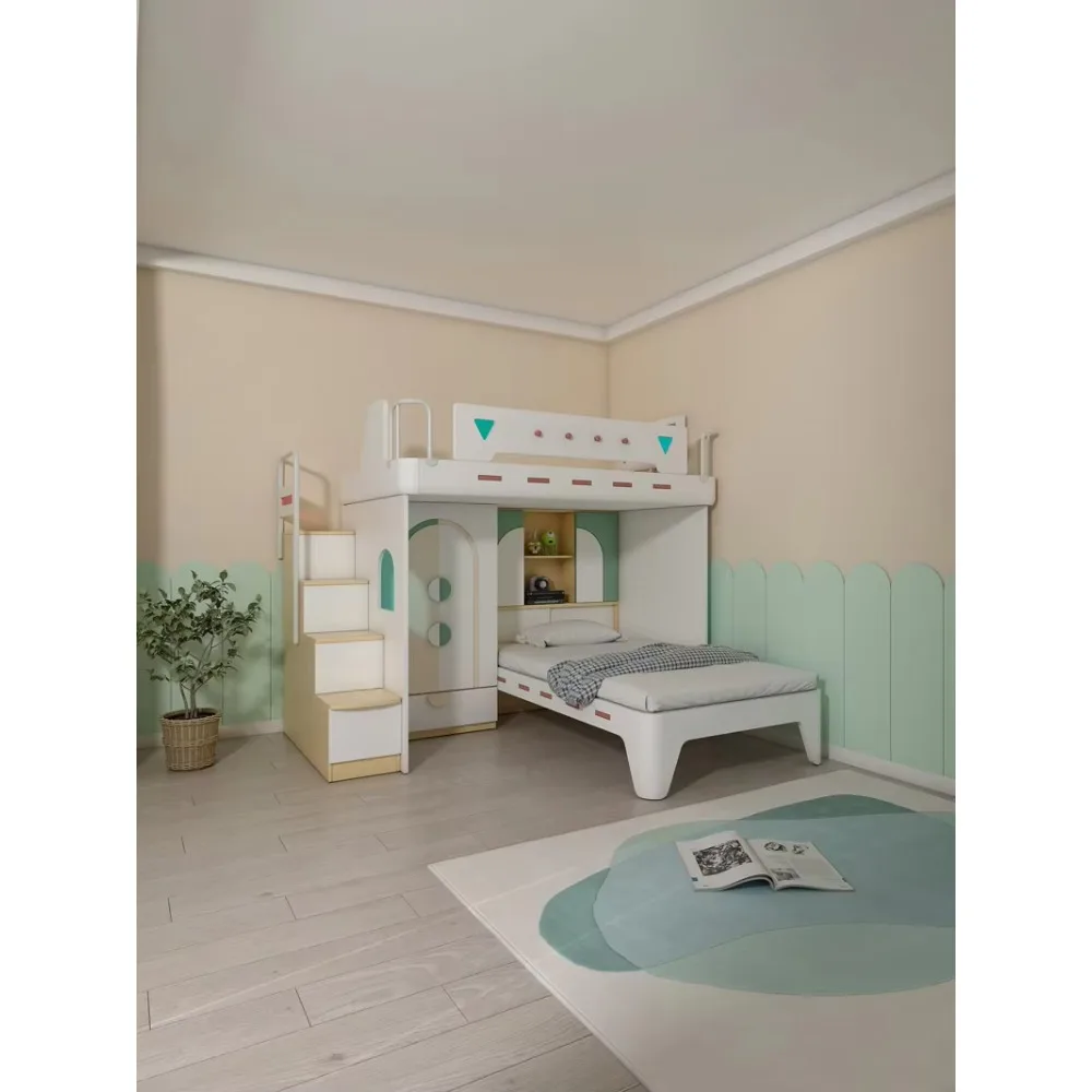 Jiali детский спальный гарнитур, двуспальные кровати, многоместные двухъярусные кровати, кабинет, компьютерный стол, шкаф, лестница для хранения, детская двухъярусная кровать