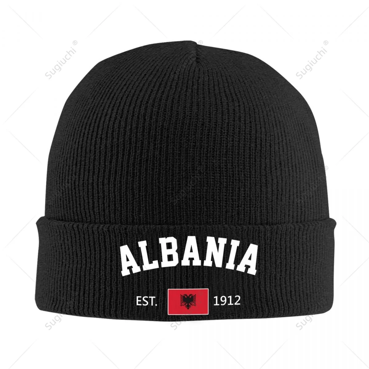 Knitted Hat Unisex Albania EST.1912 Independence Day For Men Women Boys Winter Autumn Beanie Cap Warm Bonnet