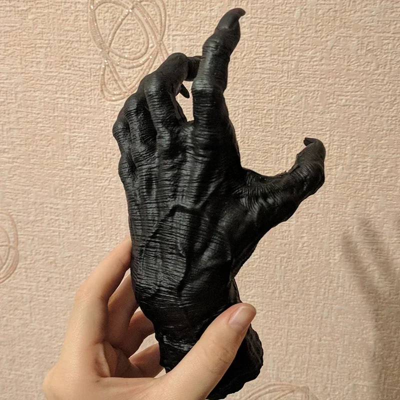 Halloween Gotische Hexenhand Harz-Dekoration, Kreative Wandmontierte Schlüsselhalterung Taschenhänger Gruselige Wandkunst Skulptur Deko – Detail 6