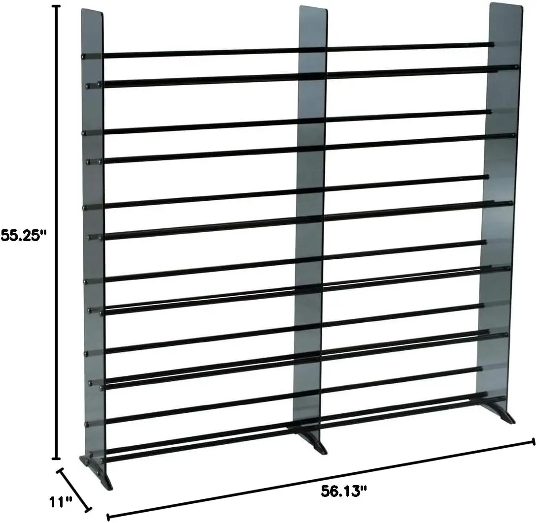 Glas-CD/DVD-Rack, 792 552, Schwarz/Chrom