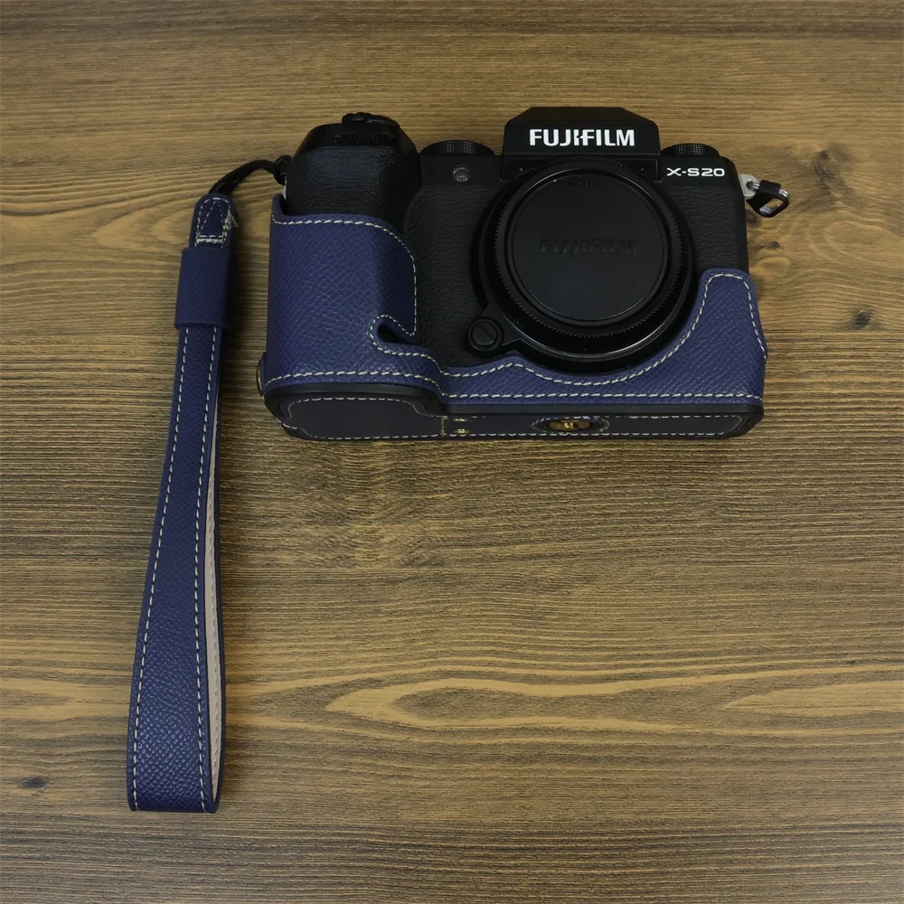 Fujifilm xs20カメラケース、puレザー製、リストストラップ付き