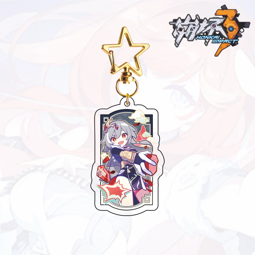 Honkai Impact 3 Series 2026 New Arrival Acrylic Keychain Kiana Mei Bronya Seele Fu‑Hua Star‑Clasp Game Pendant Collectible Gift