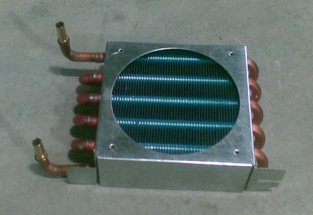 Water-cooled row type b refrigerator condenser evaporator heat exchanger radiator with 2 points interface