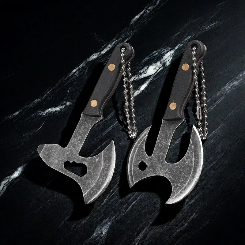 Outdoor Portable EDC Mini Multifunctional Stainless Steel Small Axe Keychain Hanging Tool