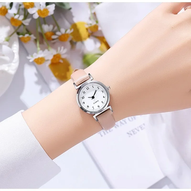 Student Watch Women\'s Minimalist Belt  Women\'s Quartz Watch Ladies Fashion Small Casual Watch Leather Strap Wristwatch for Women