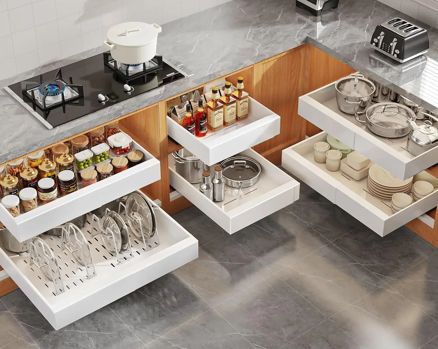6Pack Expandable Pull Out Cabinet Organizer 21