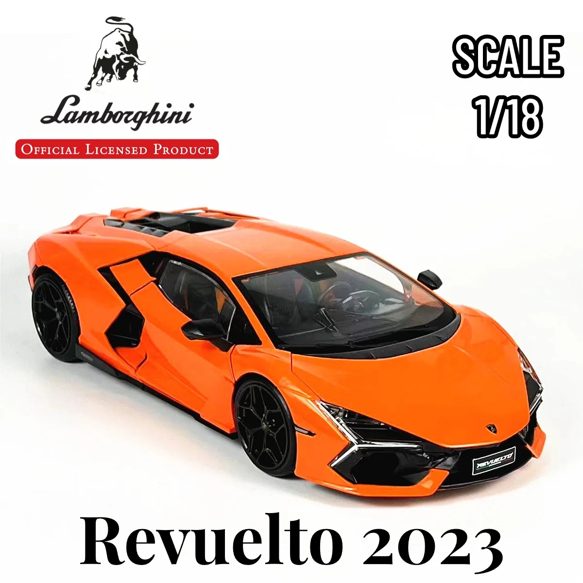 

Модель автомобиля Lamborghini Revuelto 2023 в масштабе 1:18, коллекция автомобилей, миниатюрный Декор для дома и офиса, металлическая литая игрушка для мальчиков