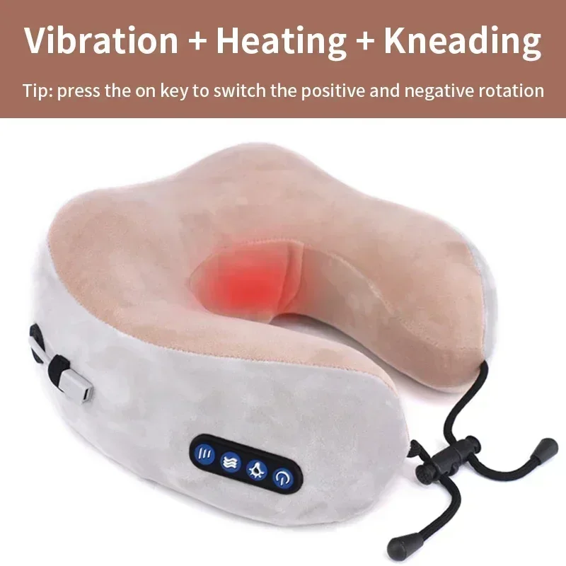 U-Shaped Electric Neck Massage Pillow Combined With Thermal Vibration Three-Dimensional Kneading And Finger Pressure Massage