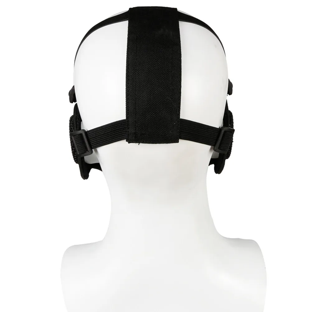 Black Foldable Half Face Mesh Mask with Adjustable Steel Frame for Outdoor Hunting Protection