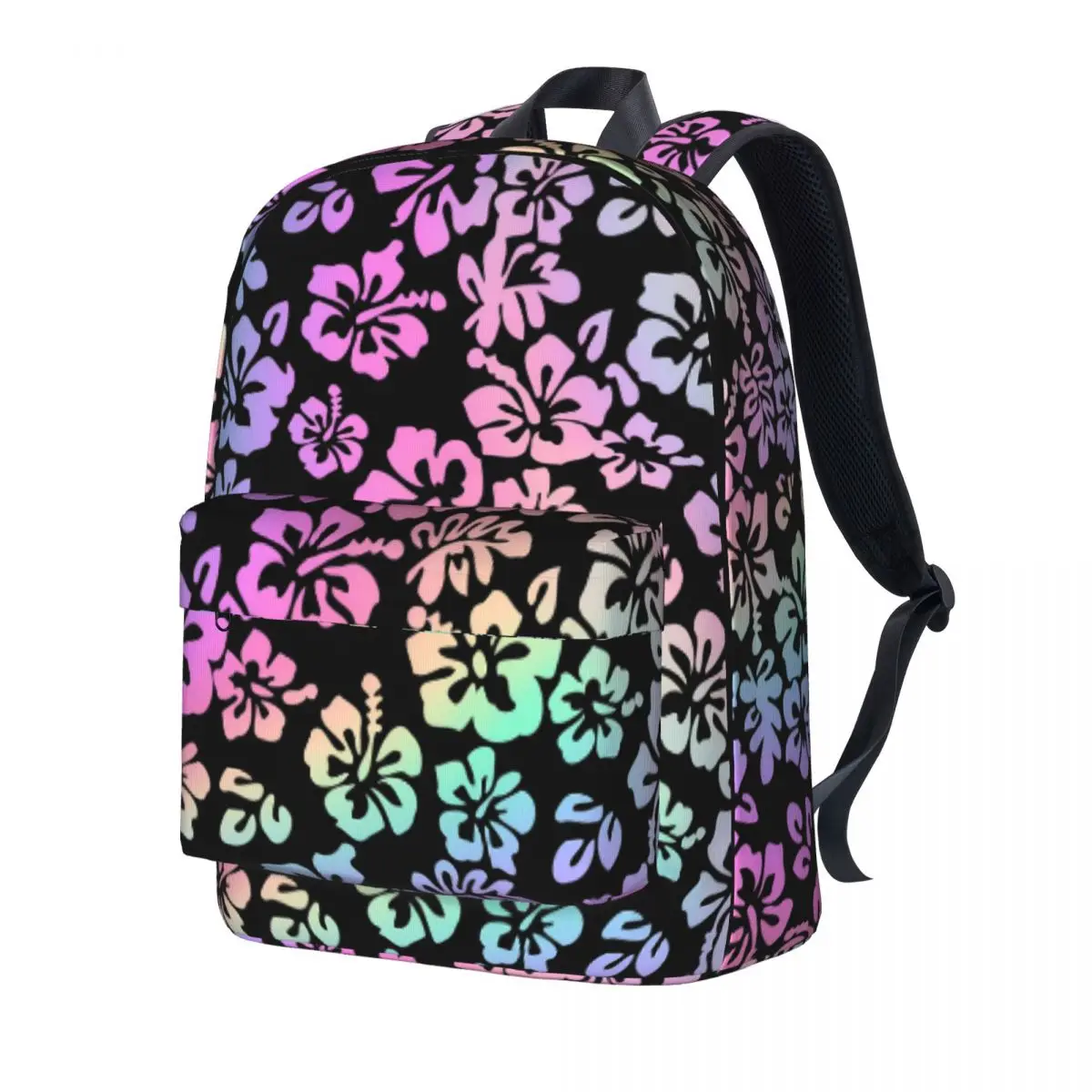 Tropical Floral Backpack Youth Hibiscus Print Big Backpacks Polyester Cool School Bags Daily Designer Rucksack