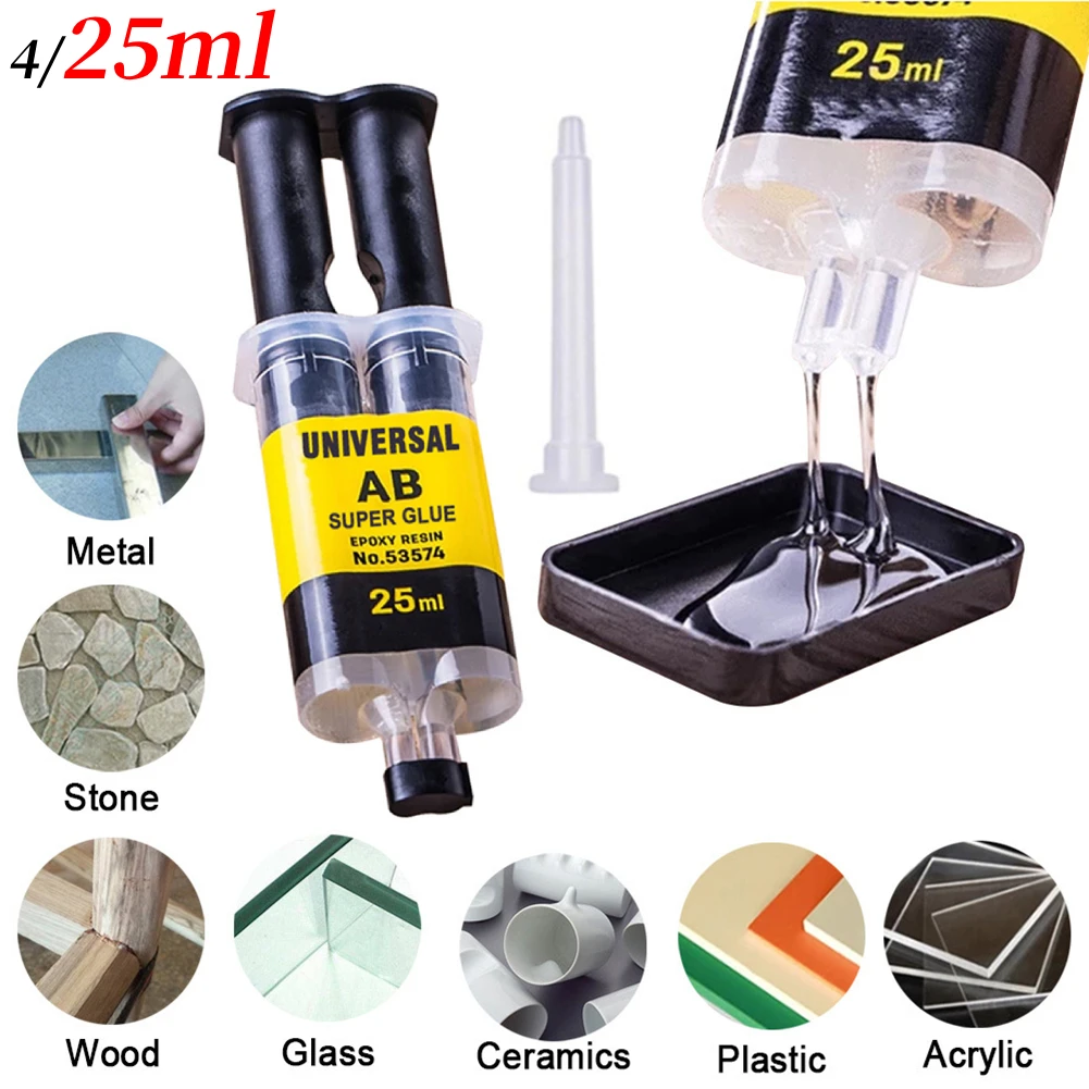 1-5PCS AB Epoxy Resin Glue Cold Welding For Metal Stainless Steel Glass Repair Tool High Temperature Resistant Liquid Glue