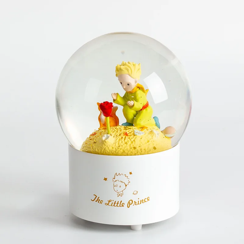 Rose little prince perimeter crystal ball snow ball birthday gift girl Valentine\'s Day graduation gift music box