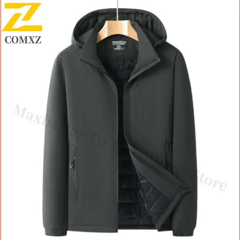 

COMXZ 2025, мужская и женская теплая ветровка, водонепроницаемая, дышащая, ветрозащитная, для пешего туризма, морозостойкое хлопковое толстое пальто, уличная флисовая куртка