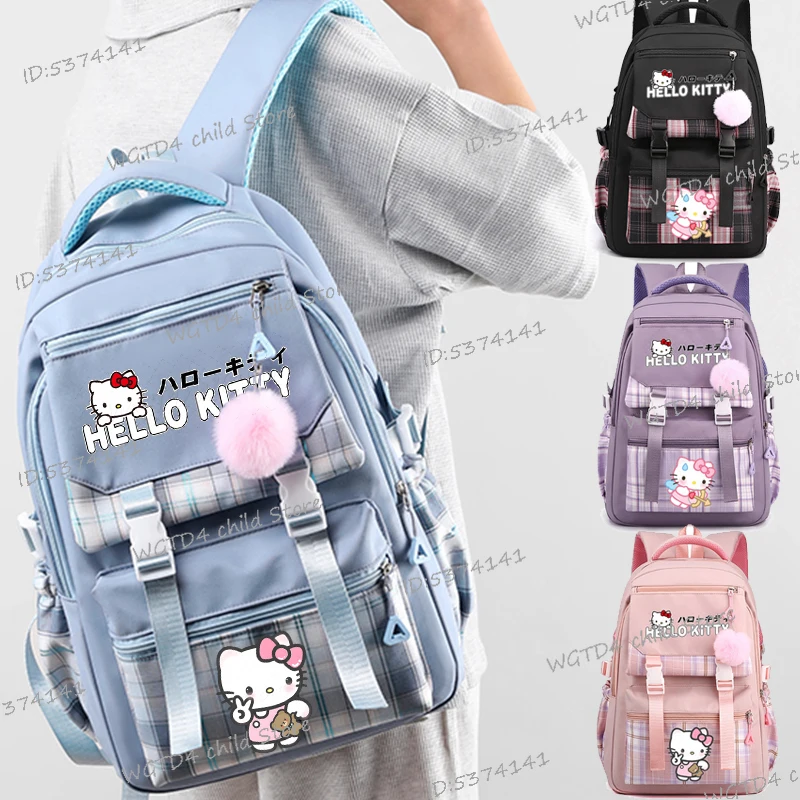 

Kawaii Cartoon Girls Back Pack Cute Hello Kitty Fashion School Backpack for Students Funny Gift New Fashion Satchel Knapsack Bag