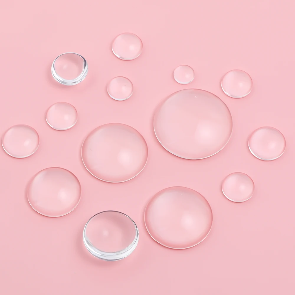 2–50 Stück 6–40 mm transparente Glas-Cabochon-Perlen, rund, flache Rückseite, Cabochon-Cameo für Schmuckherstellung, DIY-Ring-Halsketten-Zubehör