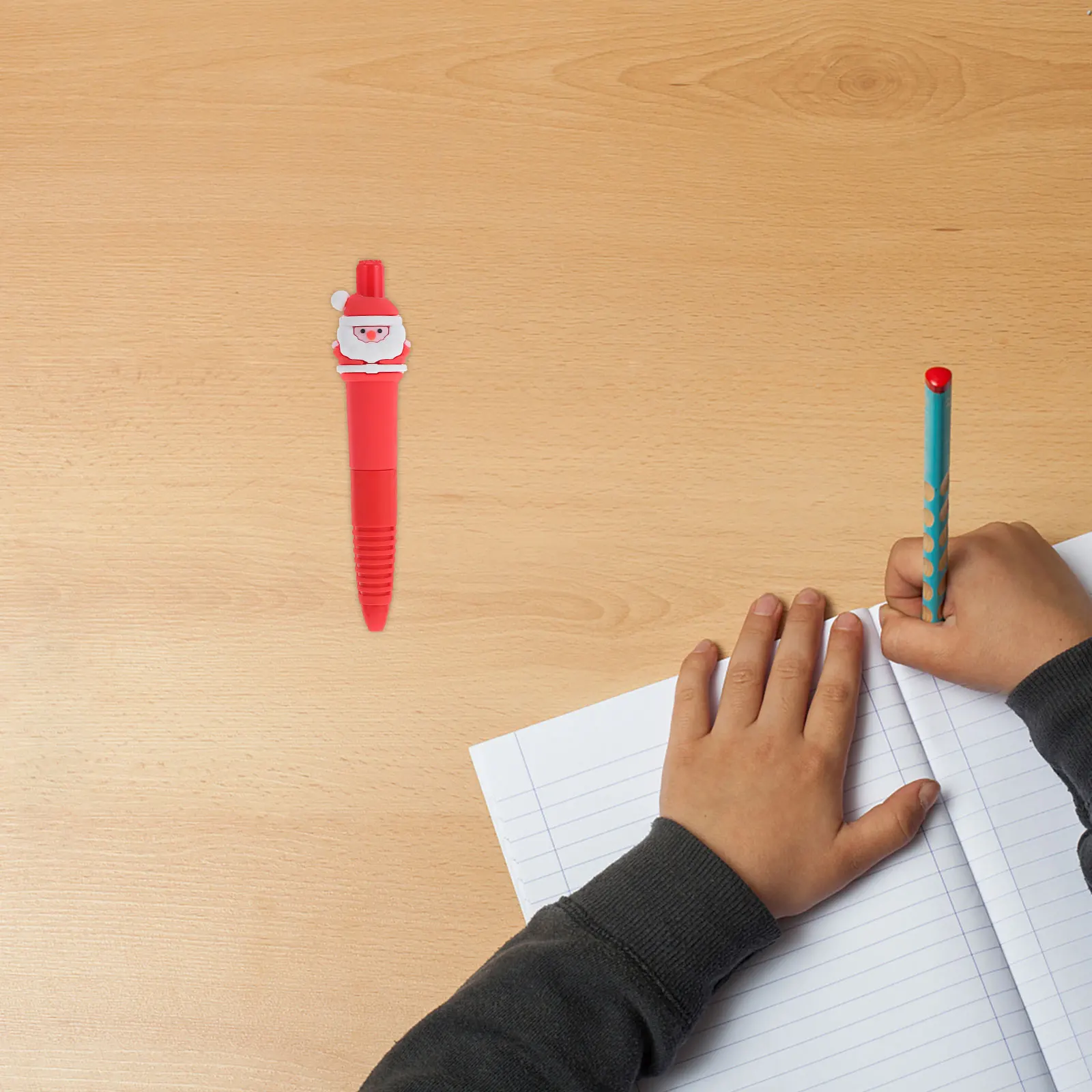 

6Pcs Festive Christmas Stocking Pens: Retractable Black Ink Writing Pens for Kids School Supplies Holiday Learning
