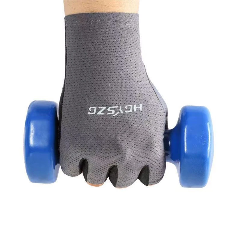 Summer Cycling Gloves Fitness Women Men Gym Fishing Half-Finger Breathable Mesh Thin Non-slip Yoga Elastic Sport Bicycle Gloves