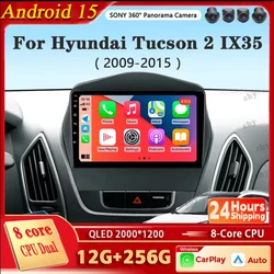 Android 15 Carplay Car Radio For Hyundai Tucson 2 LM IX35 2009-2015 Navigation GPS Multimedia Player WiFi stereo BT 360 Camera