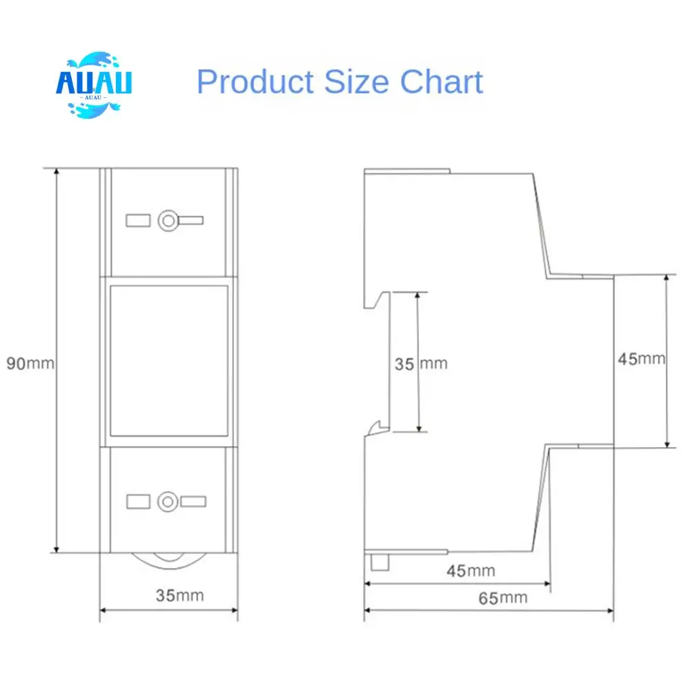 

AUAU-Single Phase Two Wire 220V 10-40A Energy Meter Kwh Counter Consumption Analog Electricity Wattmeter Household Din Rail