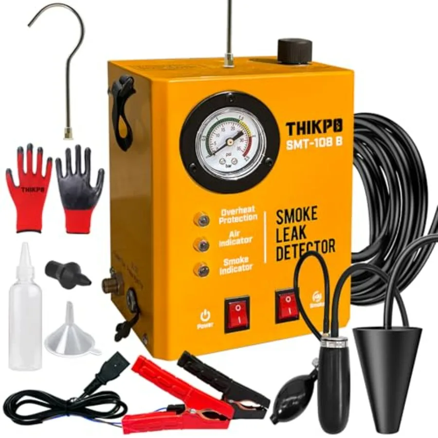 

Дымогенератор автомобильный со встроенным воздушным насосом, профессиональный детектор утечек дыма для диагностики автомобилей, инструмент для тестирования утечек EVAP и вакуумных систем