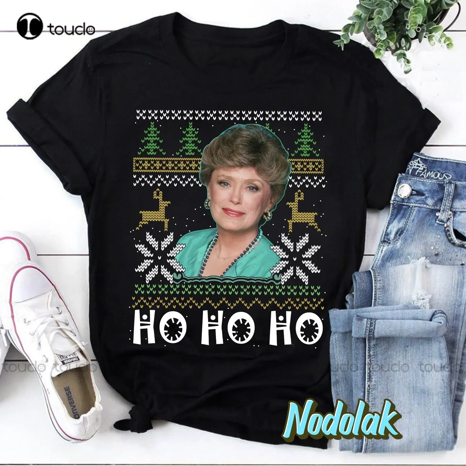 Blanche Ho Ho Ho Christmas Golden T-Shirt, Blanche Devereaux Shirt, The Golden Girls Custom Gift