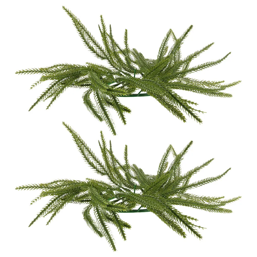 

2Pcs Artificial Pine Wreath Ring Miniature Farmhouse Christmas Centerpiece Table Decoration Greenery Holder