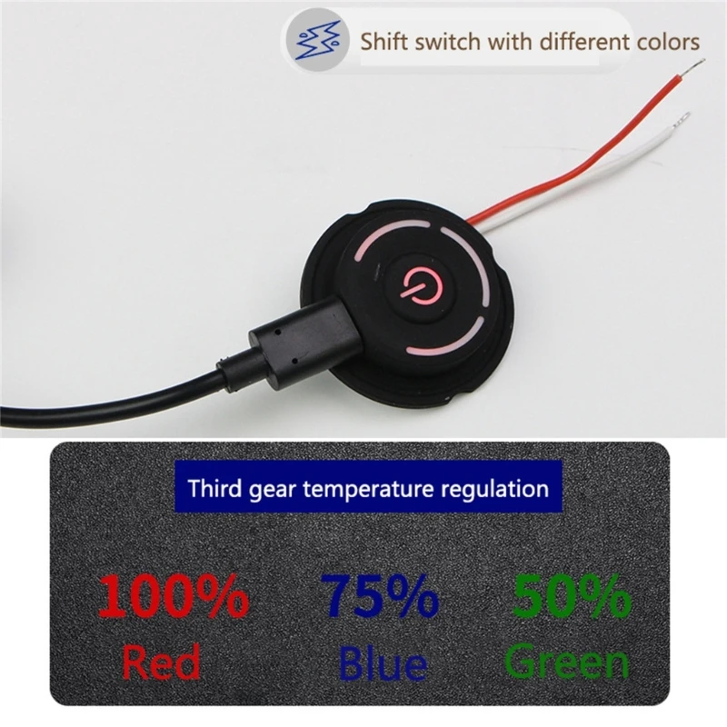 Type-C Integrated Temperature Control Switch Silicone Push Button Switch Easy to Install Surfaces Mount Button Switch M4YD