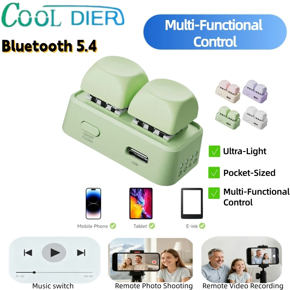 New Lightweight Wireless Blue Tooth Remote Control Keypad Dual Button Page Turner For Kobo E-Book Readers Mobile Phone Tablet