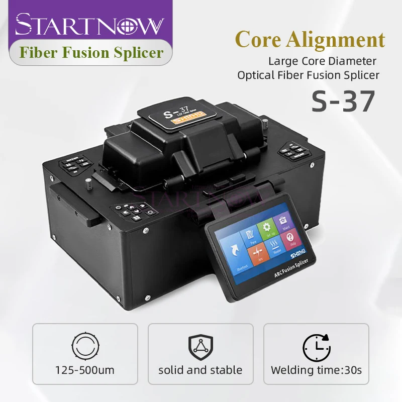 Startnow S185LDF/S-37 SM & MM عالية الفهرس انصهار الألياف البصرية المحمولة جهاز الربط فتحة 500um لحام الربط ماكينة الألياف