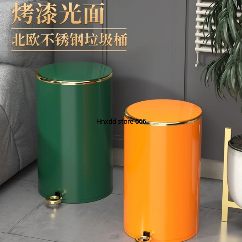 Nordic Modern Trash Bin Bedroom Luxury Kitchen Minimalist Fashion Trash Can Creativity Stainless Steel Poubelle Storage BC50LJT