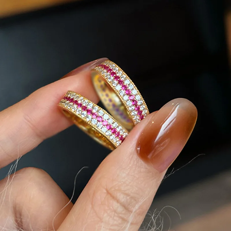 

Sparkling Full High Carbon Diamond Rings for Women-925 Sterling Silver Wedding Band & Engagement Ring Promise Jewelry Gift