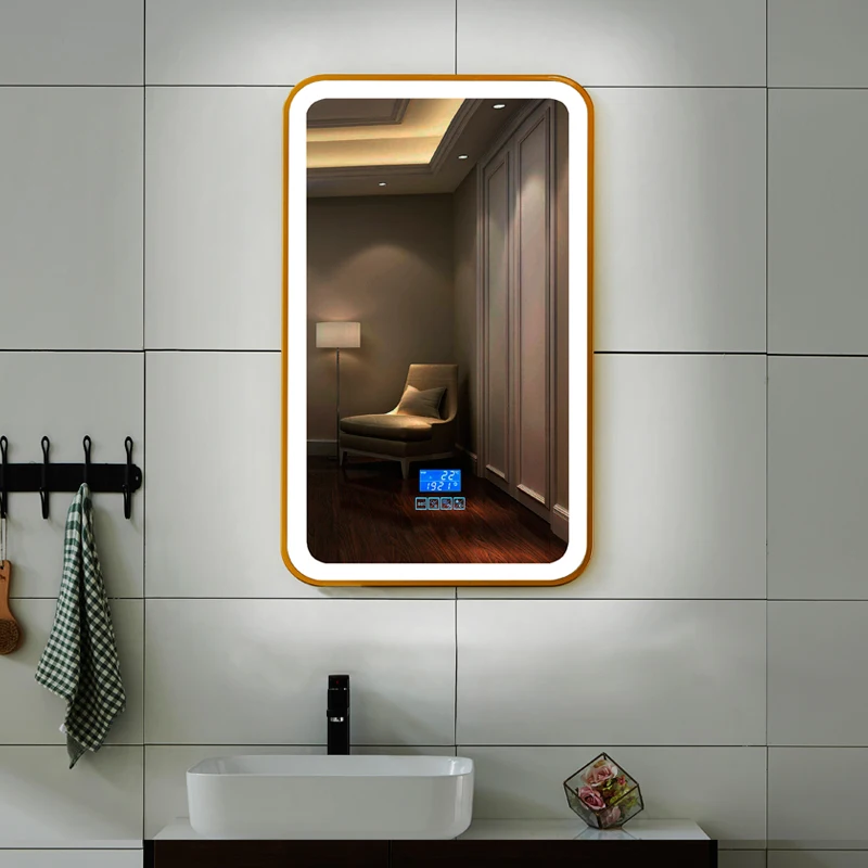 

Modern Wall Mounted Bathroom Mirror Led Lights Shaving Smart Shower Bathroom Mirror Vanity Large Espejo Pared Home Furniture